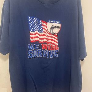 Vintage We Will Survive 9/11 New York City USA America Shirt‎ 2001 L Large
